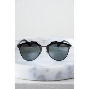 Christian Dior Black Thin Aviator Sunglasses Metal